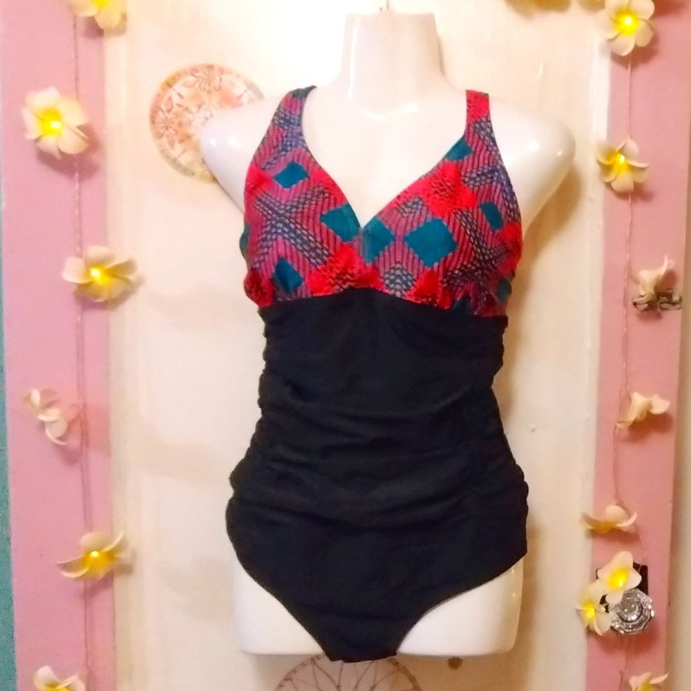 Black and Argyle (XL) One Piece